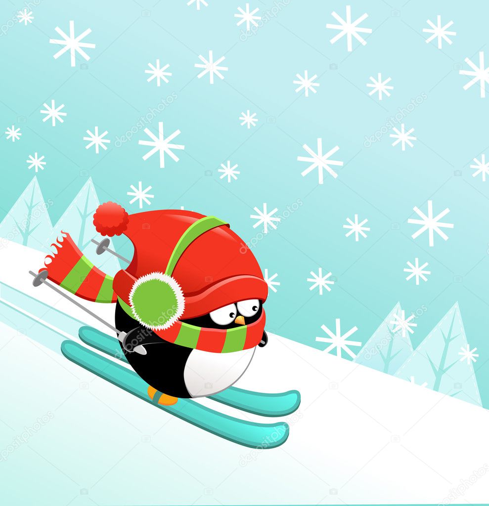 Skiing Penguin