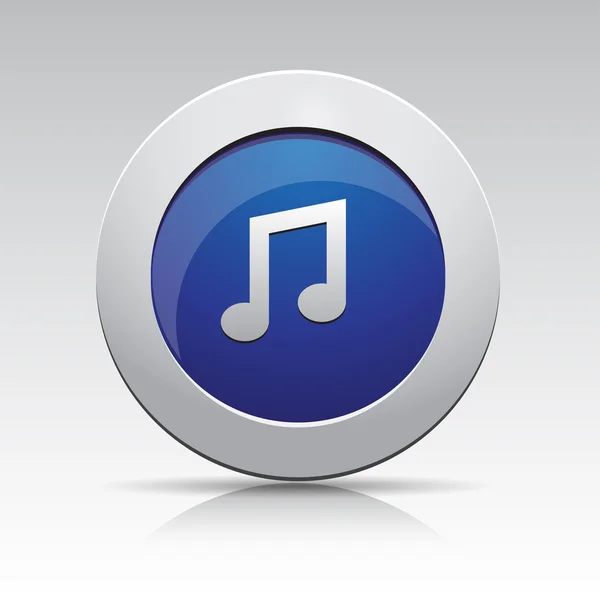 Icône de musique bleu gris — Image vectorielle