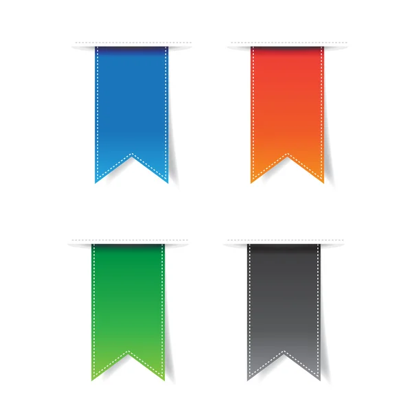 Conjunto de cinta azul naranja verde gris — Vector de stock