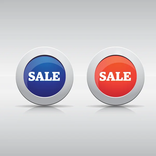 Prodej tlačítko červené a modré — Stockový vektor