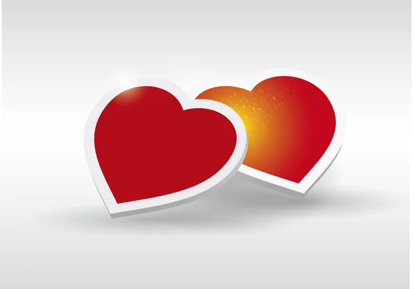 Červené srdce - podzim v lásce vektoru — Stockový vektor