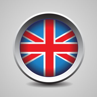 Great Britain flag button clipart