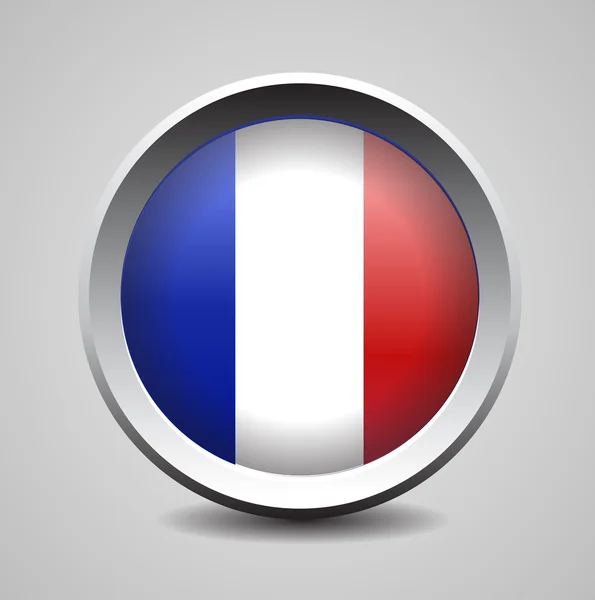Botón de bandera de Francia — Vector de stock