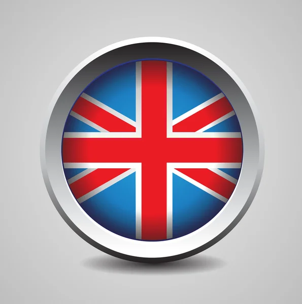 Storbritannien flagga knappen — Stock vektor