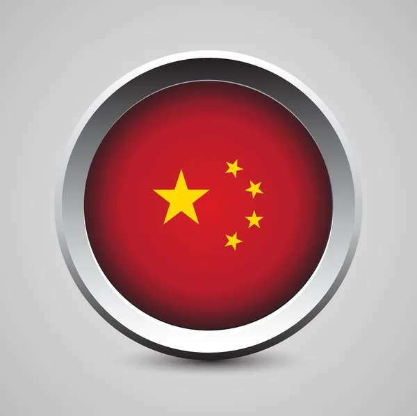 Čína tlačítko příznak — Stockový vektor