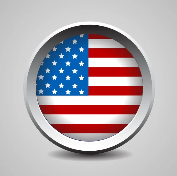 Usa vlag knop — Stockvector