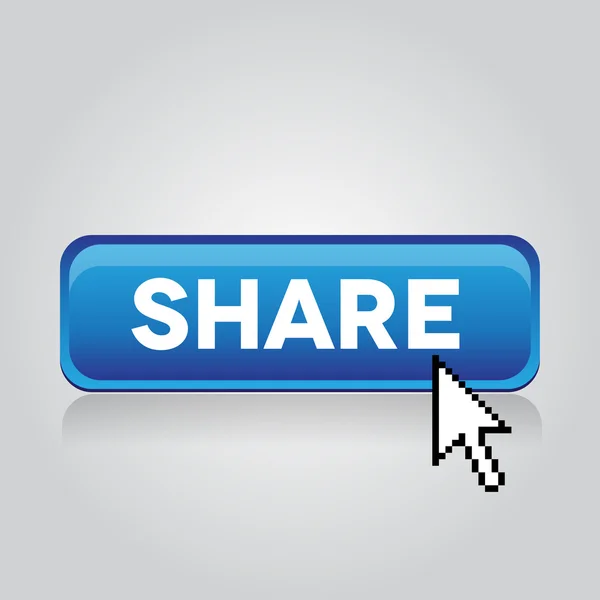 Bouton de partage bleu — Image vectorielle