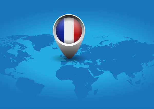 Fransa bayrağı düğmesi — Stok Vektör