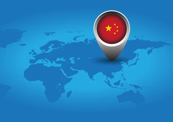 China flag button — Stock Vector