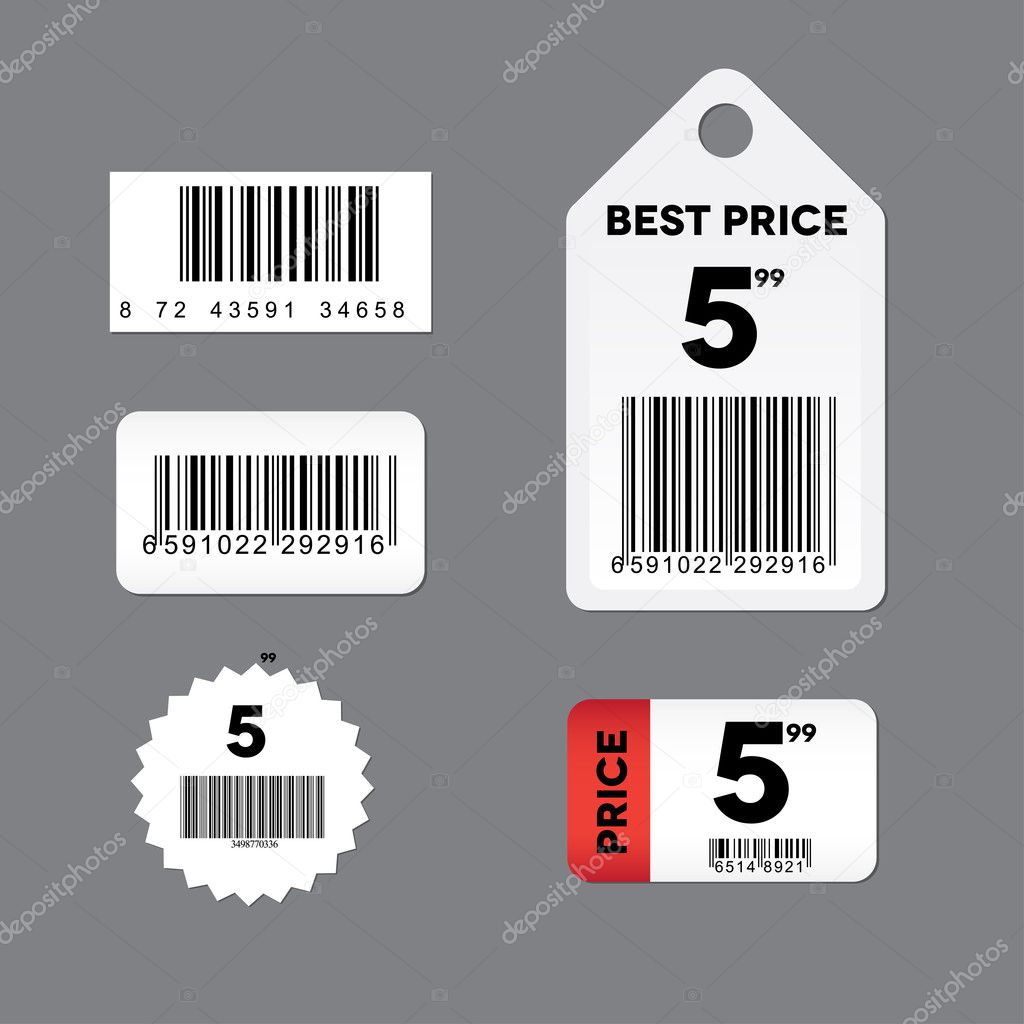 Set of barcode stickers