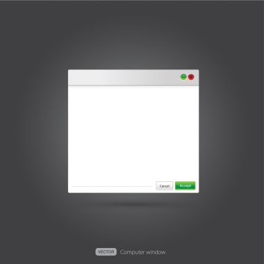 Computer window with accept - cancel button clipart