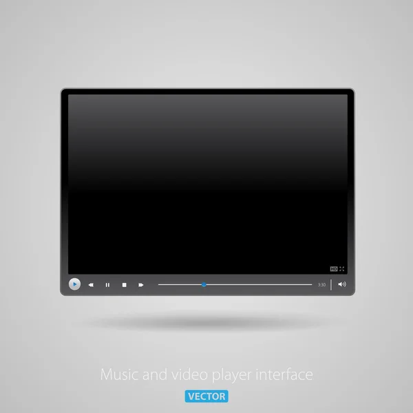 Interfaz de reproductor de música y vídeo — Archivo Imágenes Vectoriales