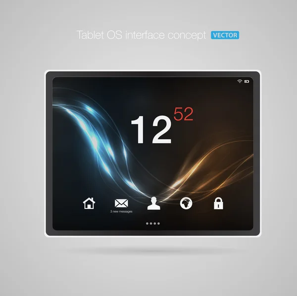 Tablet PC os interface concept — Stockvector