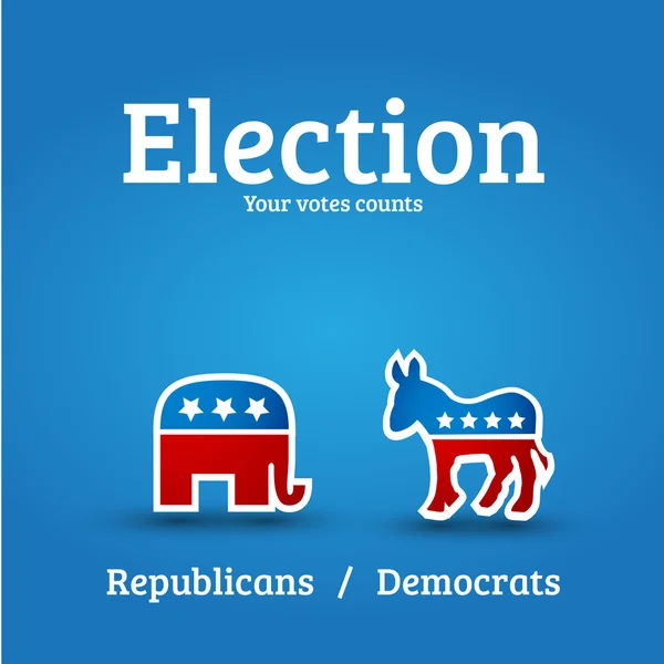 Élection présidentielle - Républicains et démocrates — Image vectorielle