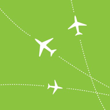 Airplane routes clipart