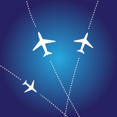 Airplane routes clipart