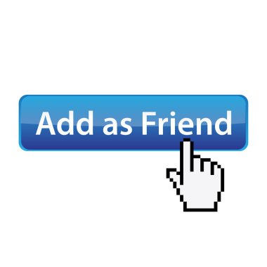 Add as friend - social site button clipart