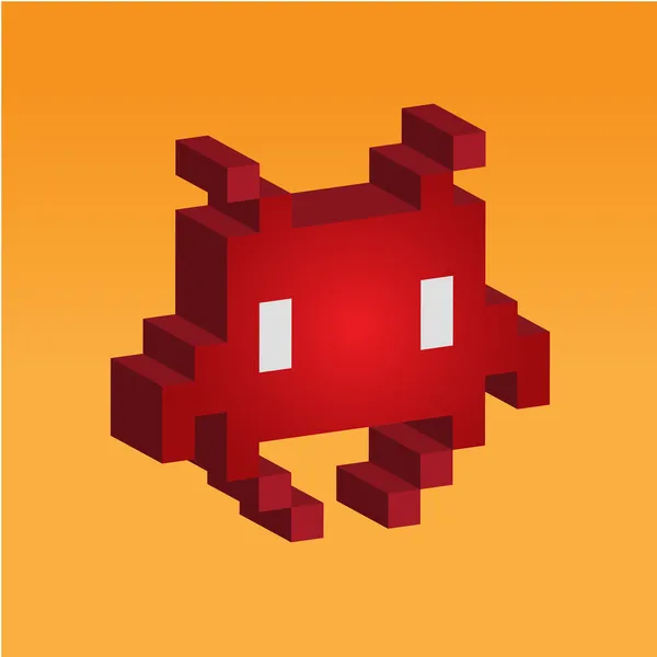 Vieux jeu PC - Space invader — Image vectorielle