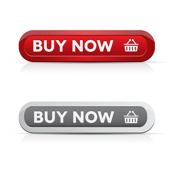 Conjunto de botões comprar agora - vermelho, cinza — Vetor de Stock