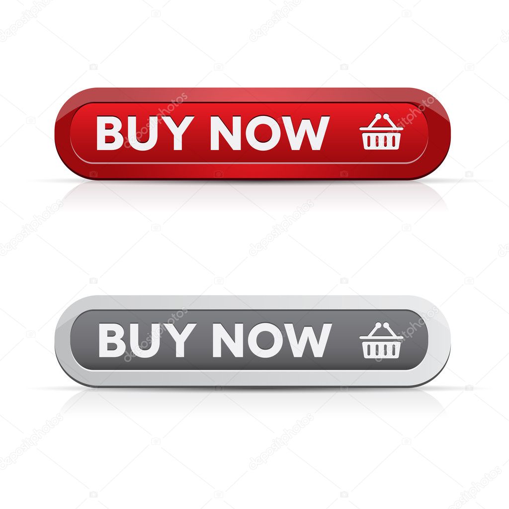 Set of buy now buttons - red, grey