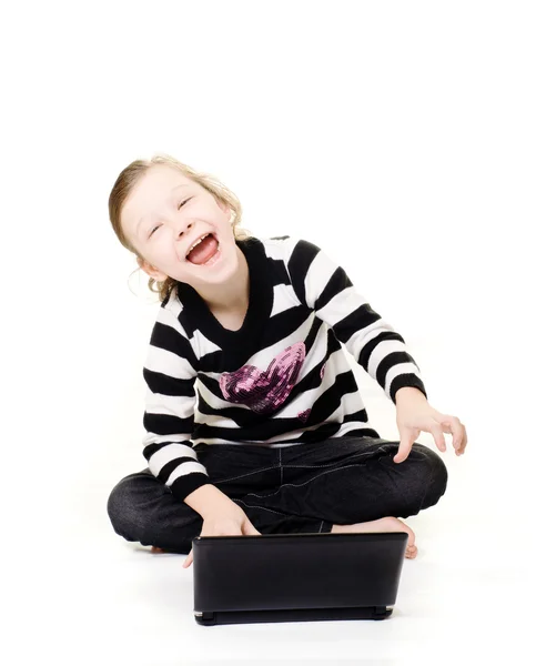 Computer and laughter — Stock Photo, Image