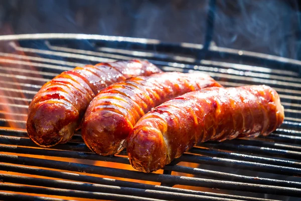 Grilled sausage with fire toasted — Stock Photo, Image