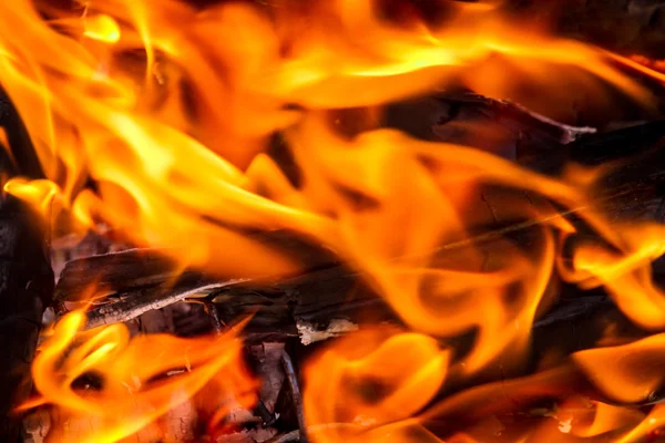 Крупним планом полум'я у вогні — стокове фото
