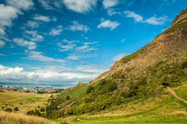 Summer view from mountain to Edinburgh Leith Docks clipart