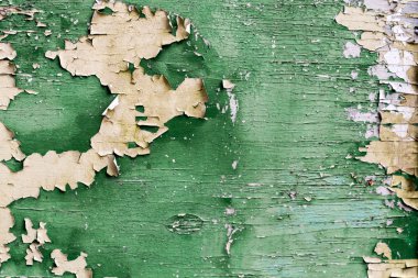 Old green plank with peeling paint clipart