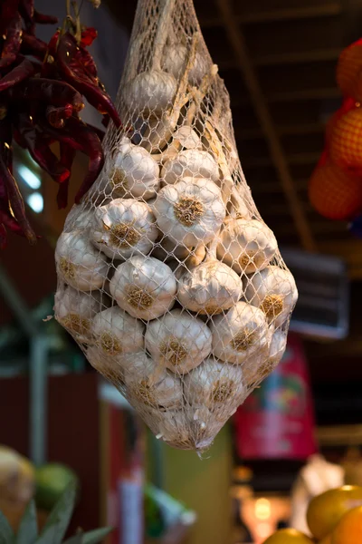 Garlic bag — Stock Photo, Image