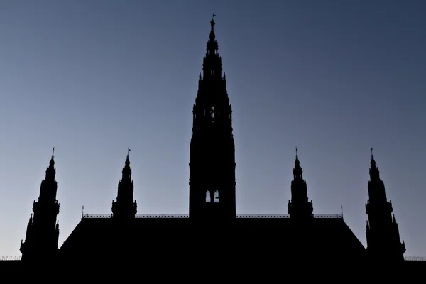 Silhouette del municipio di Vienna — Foto Stock