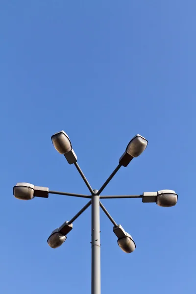 Post met 6 lampjes — Stockfoto
