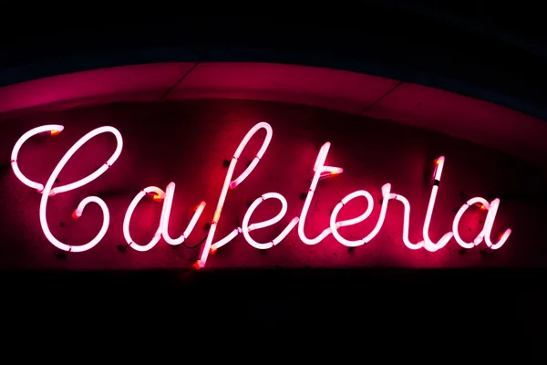 Cafetaria neon teken — Stockfoto