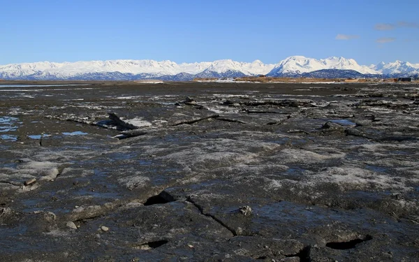 Grandes pedaços de gelo quebrado no Alasca — Fotografia de Stock