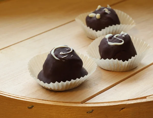 Dark chocolate truffles — Stock Photo, Image