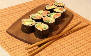 Sushi rolls ready to eat clipart