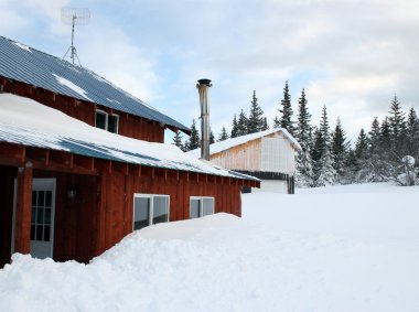 House buried in snow clipart