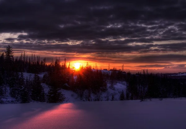 Atardecer de invierno en Alaska — Foto de Stock