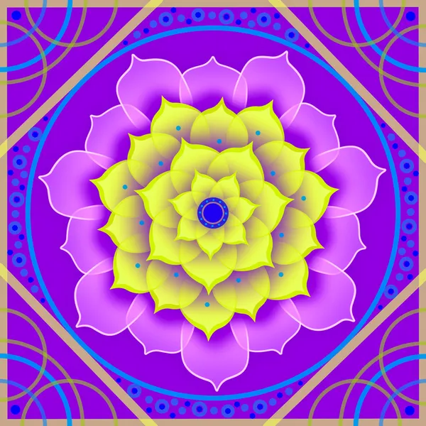 Квіткова мандала в відтінках фіолетового — стокове фото