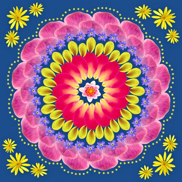 Çiçek mandala çizim kutsal çember — Stok fotoğraf