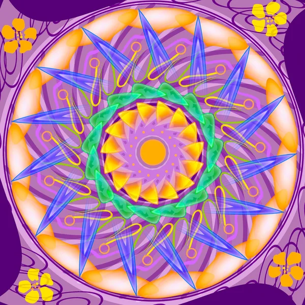 Święte koło mandali w odcieniach fioletu — Zdjęcie stockowe