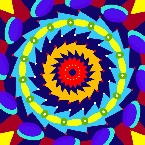 Mandala geometrico colorato, cerchio sacro — Foto Stock