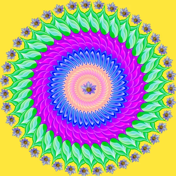 Colorful mandala, geometric drawing sacred circle — Stock Photo, Image