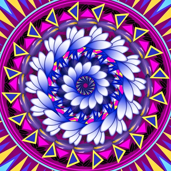 Mandala kerek dísz minta virág rajz — Stock Fotó