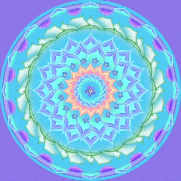 Mandala runda prydnad mönster blommig ritning — Stockfoto