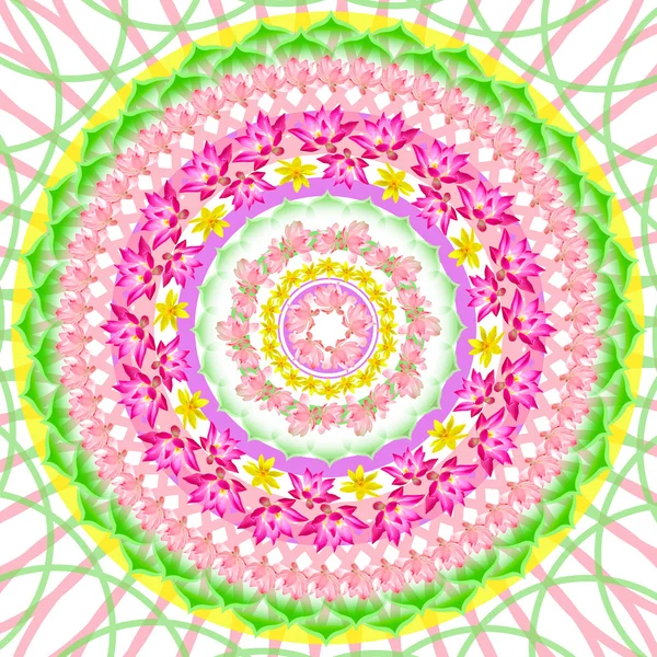 Mandala runde Ornament Muster florale Zeichnung — Stockfoto
