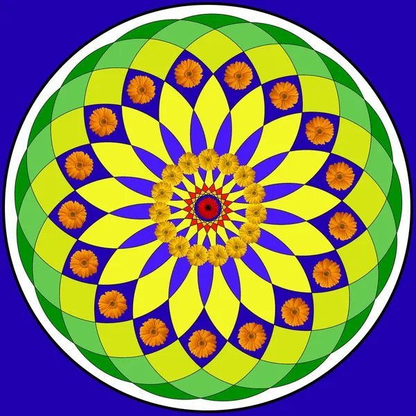 Mandala redondo padrão de ornamento Desenho Floral — Fotografia de Stock