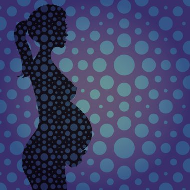 Pregnant naked woman clipart