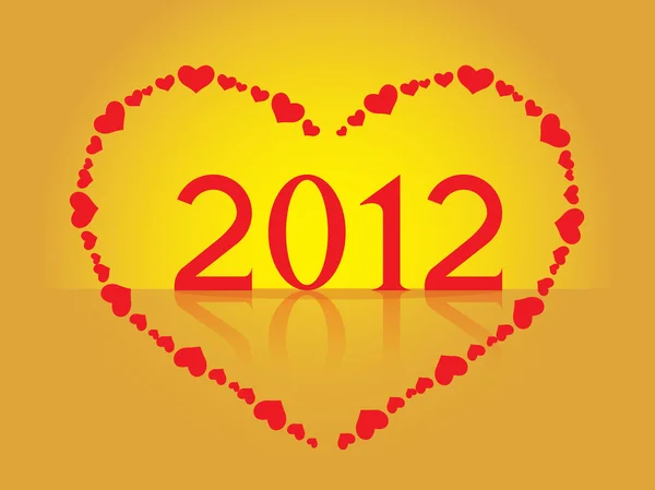 stock vector 2012 logo in heart