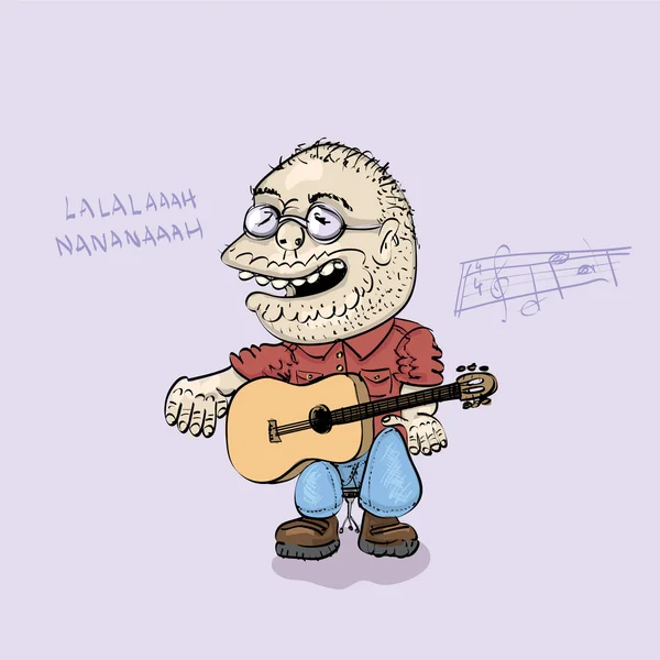 Chanteuse folklorique de dessin animé — Image vectorielle